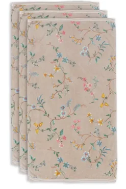 Pip Studio Handdoeken<Badhanddoek Set/3 Les Fleurs 55X100 Cm Khaki