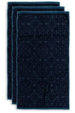 Pip Studio Handdoeken<Badhanddoek Set/3 Tile De Pip Donker 55X100 Cm Blauw
