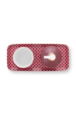 Pip Studio Zeeppompjes<Badkamer Accessoires Set/3 Kyoto Festival Donker Roze