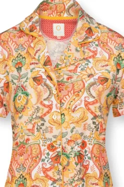 Pip Studio T-Shirts<Blouse Korte Mouw Kyoto Festival Geel