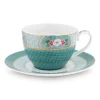 Pip Studio Kop/Schotel<Blushing Birds Cappuccino Kop & Schotel Blauw