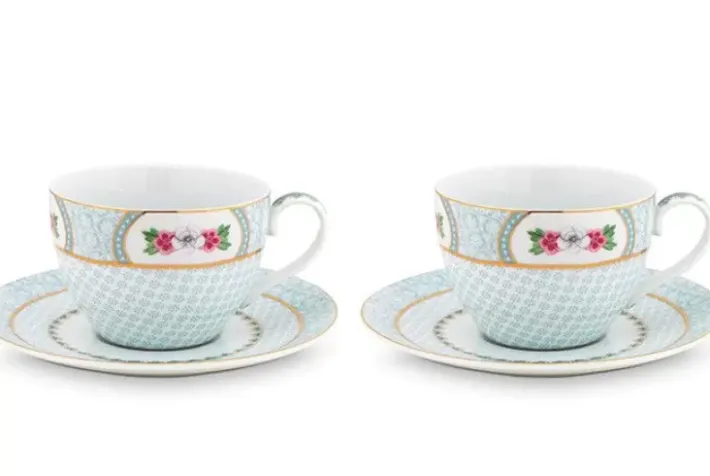 Pip Studio Kop/Schotel<Blushing Birds Set/2 Cappuccino Kop & Schotel Wit