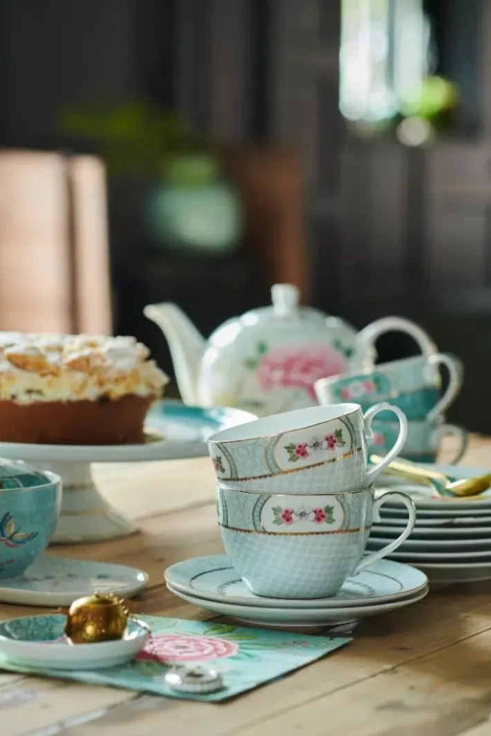 Pip Studio Kop/Schotel<Blushing Birds Set/2 Cappuccino Kop & Schotel Wit
