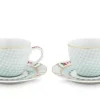 Pip Studio Kop/Schotel<Blushing Birds Set/2 Espresso Kop & Schotel Wit