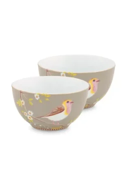 Pip Studio Kommen<Early Bird Set/2 Kommen 15 Cm Khaki