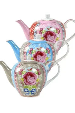 Pip Studio Theepotten<Floral Theepot Blauw