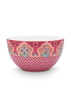 Pip Studio Kommen<Flower Festival Kom Donker 18 Cm Roze
