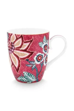 Pip Studio Theemokken<Flower Festival Mok Groot Donker Roze