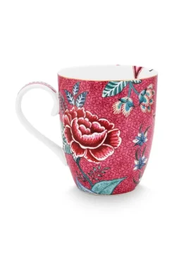 Pip Studio Theemokken<Flower Festival Mok Groot Donker Roze