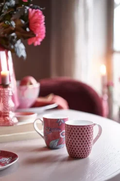 Pip Studio Koffiemokken<Flower Festival Mok Klein Rood/Donker Roze