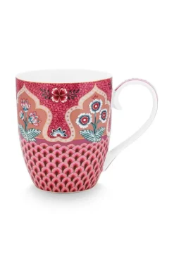 Pip Studio Theemokken<Flower Festival Mok Xl Deco Donker Roze