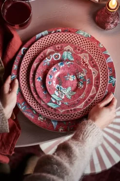 Pip Studio Gebaksborden<Flower Festival Petit Four Dark Pink 12Cm Roze