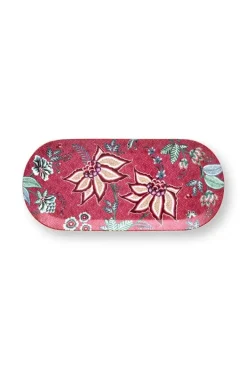 Pip Studio Taartplateaus<Flower Festival Rechthoekig Taartplateau Donker Roze