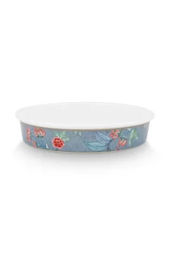 Pip Studio Ovenschalen<Flower Festival Serveerschaal Rond Licht Blauw