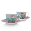 Pip Studio Sets Porseleinen Sets<Flower Festival Set/2 Espresso Kop & Schotel Licht Blauw