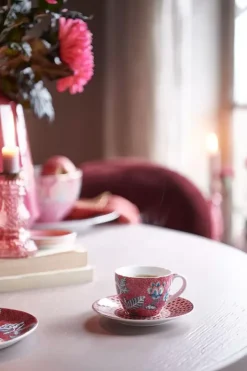 Pip Studio Sets Porseleinen Sets<Flower Festival Set/2 Espresso Kop & Schotel Donker Roze
