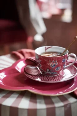 Pip Studio Sets Porseleinen Sets<Flower Festival Set/2 Espresso Kop & Schotel Donker Roze