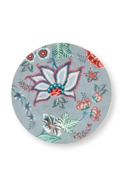 Pip Studio Sets Porseleinen Sets<Flower Festival Set/4 Gebaksborden Licht 17Cm Blauw