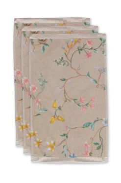 Pip Studio Gastendoekjes<Gastendoek Set/3 Les Fleurs 30X50 Cm Khaki