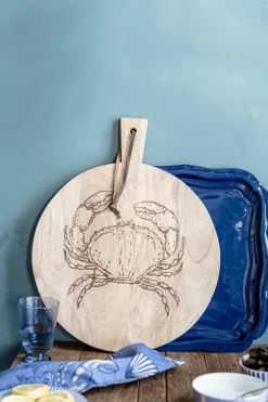 Pip Studio Serveerschalen<Houten Plateau Krab Rond Khaki