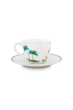 Pip Studio Kop/Schotel<Jolie Espresso Kop & Schotel Dots Gold Wit