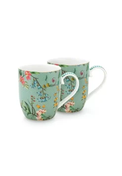 Pip Studio Sets Porseleinen Sets<Jolie Set/2 Mok Klein Flowers Blauw