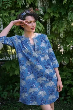 Pip Studio Jurken<Jurk Flora Firenze Kobalt Blauw