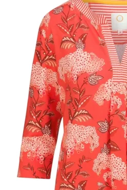 Pip Studio Jurken<Jurk Flora Firenze Koraal Rood