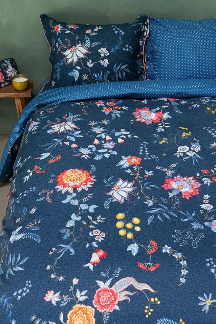 Pip Studio Kussenslopen<Kussensloop Flower Festival Donker Blauw