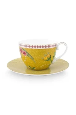 Pip Studio Kop/Schotel<La Majorelle Cappuccino Kop & Schotel Geel