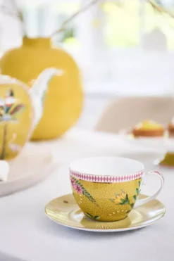 Pip Studio Kop/Schotel<La Majorelle Cappuccino Kop & Schotel Geel