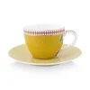 Pip Studio Kop/Schotel<La Majorelle Espresso Kop & Schotel Geel