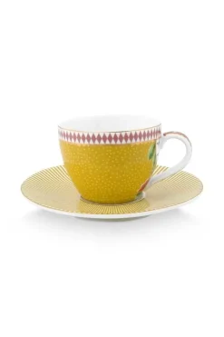 Pip Studio Kop/Schotel<La Majorelle Espresso Kop & Schotel Geel