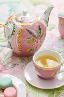 Pip Studio Cappuccino Kopjes<La Majorelle Set/2 Cappuccino Kop & Schotel Roze