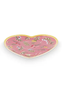 Pip Studio Ontbijtborden<La Majorelle Set/2 Hartvormige Borden Roze
