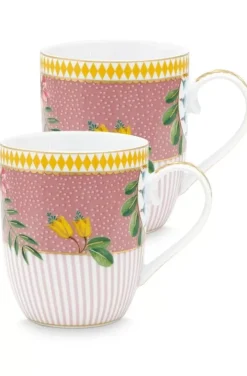 Pip Studio Koffiemokken<La Majorelle Set/2 Mokken Klein Roze