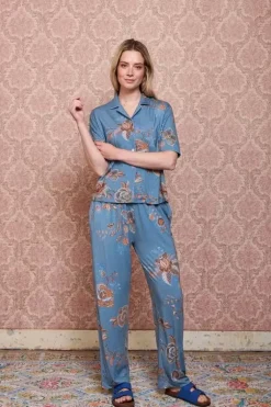 Pip Studio Strandkleding<Lange Broek Cece Fiore Blauw