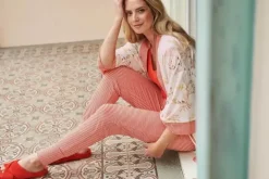 Pip Studio Broeken<Lange Broek Little Sumo Stripe Koraal Rood