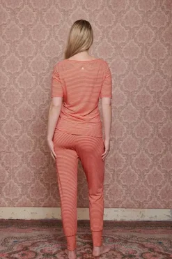 Pip Studio Broeken<Lange Broek Little Sumo Stripe Koraal Rood