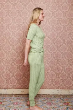 Pip Studio Broeken<Lange Broek Little Sumo Stripe Fel Groen