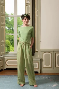 Pip Studio Broeken<Lange Broek Sumo Stripe Groen