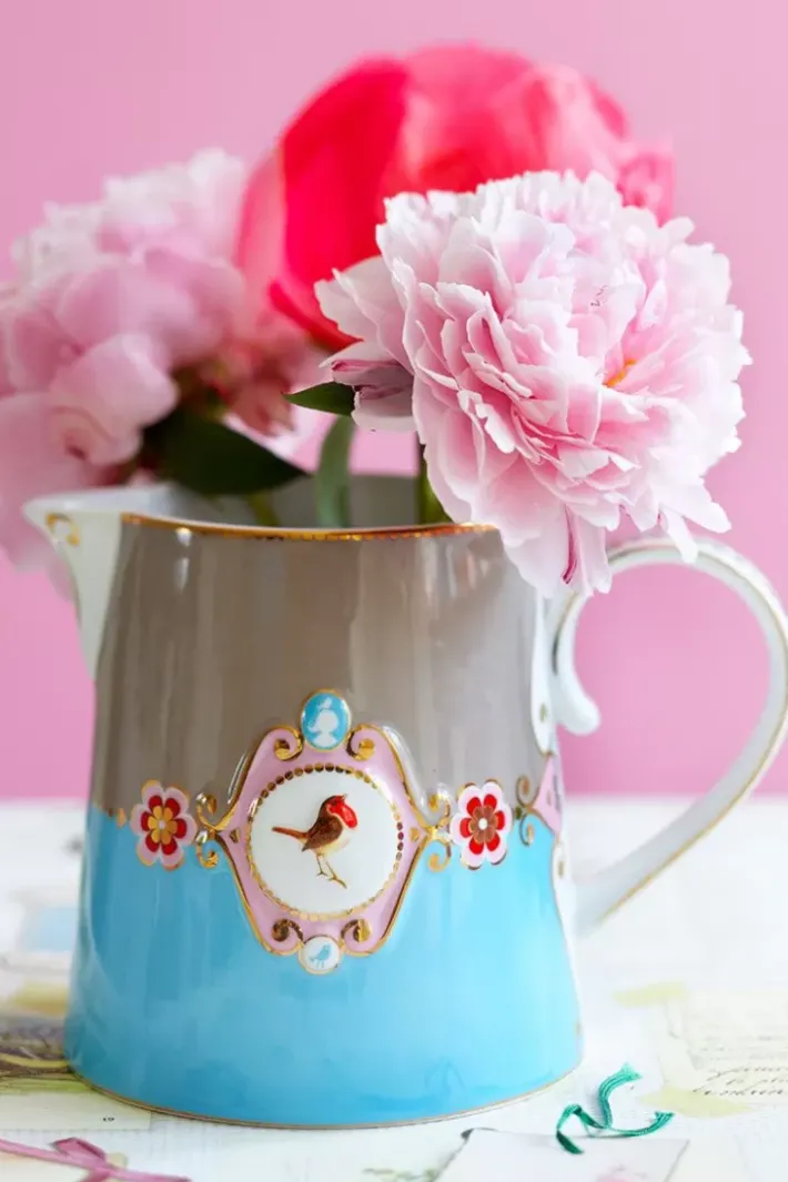 Pip Studio Melkkannen<Love Birds Kan Klein Blauw/Khaki Multi
