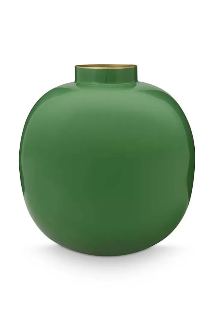 Pip Studio Grote Vazen<Metalen Vaas 23 Cm Groen