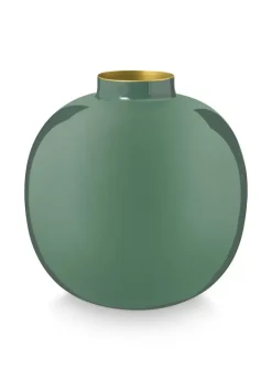 Pip Studio Grote Vazen<Metalen Vaas Donker 23 Cm Groen