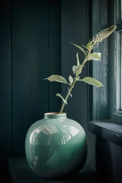 Pip Studio Grote Vazen<Metalen Vaas Donker 23 Cm Groen