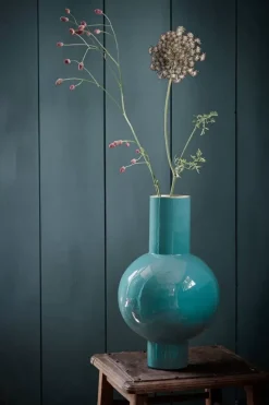Pip Studio Grote Vazen<Metalen Vaas Donker 40 Cm Groen