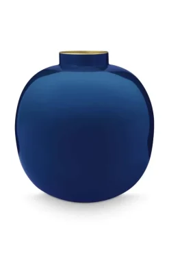 Pip Studio Grote Vazen<Metalen Vaas Donker 23 Cm Blauw