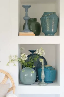 Pip Studio Grote Vazen<Metalen Vaas Licht 23 Cm Blauw