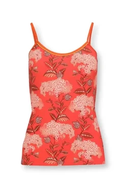 Pip Studio Tops<Mouwloze Top Flora Firenze Koraal Rood