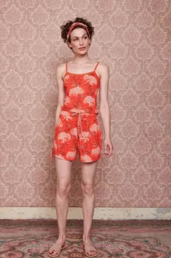 Pip Studio Tops<Mouwloze Top Flora Firenze Koraal Rood